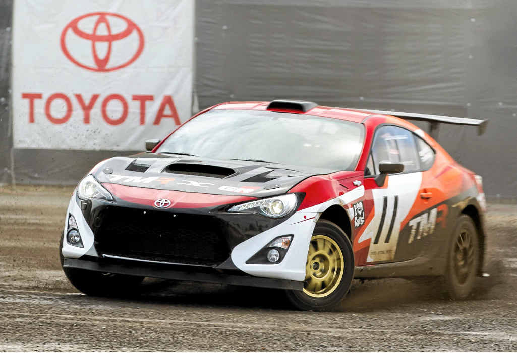 OH WHAT A FEELING: Akio Toyoda and Tommi Mäkinen make their top-secret run through the Wedding Bells stage last September. OH WHAT A FEELING: Akio Toyoda and Tommi Mäkinen make their top-secret run through the Wedding Bells stage last September.